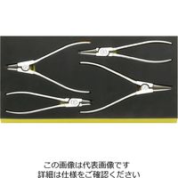 エスコ 4本組 スナップリングプライヤーセット EA612TA-43 1セット（直送品）