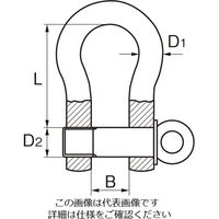 エスコ 17.0Ton 強力型 ボウシャックル EA638NN-9 1個（直送品）