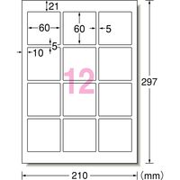 エーワン（A-one）ラベルシール 超耐水 光沢紙 インクジェット 封筒 シール ステッカー A4 12面  10シート  64312