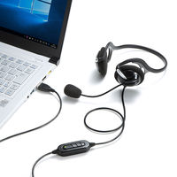 サンワサプライ USBヘッドセット MM-HSU05BK 1個（直送品）