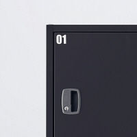 【軒先渡し】エムテックス 薄型ジョイントスチールロッカー4人用 1連4段 ブラック 幅300×奥行380×高さ1650mm 274041 1台（直送品）