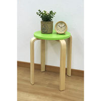エイ・アイ・エス 木製丸椅子 組立式 グリーン LFMI-005GN 1脚（直送品）