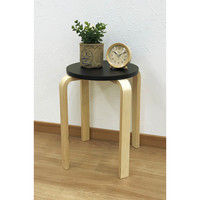 エイ・アイ・エス 木製丸椅子 組立式 ブラック LFMI-006BK 1脚（直送品）