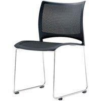 axona AICHI 愛知 スタッキングチェア ルッシュ LUSH-SX（FLU-1ブラック） ループ脚 ブラック 4脚セット（直送品）