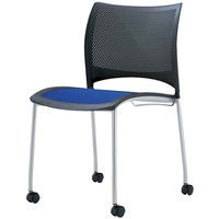 axona AICHI 愛知 スタッキングチェア ルッシュ LUSH-MAC（FLU-2ブルー） キャスター脚 ブルー 4脚セット（直送品）