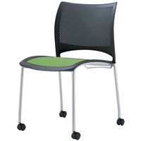 axona AICHI 愛知 スタッキングチェア ルッシュ LUSH-MAC（FLU-3グリーン） キャスター脚 グリーン 3脚セット（直送品）
