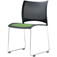 axona AICHI 愛知 スタッキングチェア ルッシュ LUSH-SX（FLU-3グリーン） ループ脚 グリーン 4脚セット（直送品）