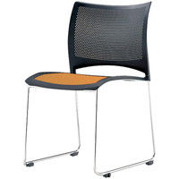 axona AICHI 愛知 スタッキングチェア ルッシュ LUSH-SX（FLU-6オレンジ） ループ脚 オレンジ 5脚セット（直送品）