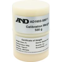 AD1603-500F1-J 校正用分銅 OIML型円筒分銅　F1級　500g　JCSS校正証明書付　1台 エー・アンド・デイ（直送品）