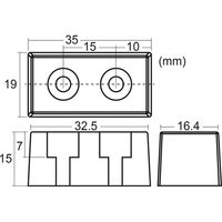 New Hikari (ニューヒカリ) 角型ゴム戸当り ホワイト 1個（直送品）
