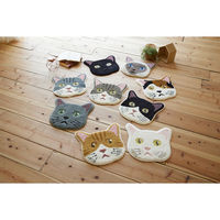 スミノエ 洗える チェアパット ネコカオ 35×38cm シロ 4549781252728 1枚