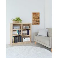 【軒先渡し】バリュテック・インターナショナル 頑丈本棚 ロータイプ 幅900×奥行300×高さ900ｍｍ ナチュラル 1台（直送品）