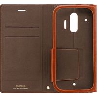 らくらくスマートフォン F-42A/me F-01L 極薄一枚革フラップケース「PAGE」 キャメル（直送品）