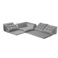 セルタン コーナーソファ 3点セット クッション付き グレー KSA-687GRY　 1セット(3点入)（直送品）