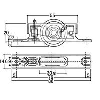 エスコ 30mm 戸車(平型/ポリアセタール樹脂車/鋼板枠) EA986RH-4 1セット(15個)（直送品）