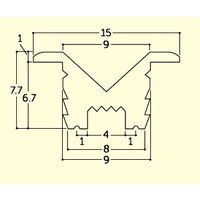 エスコ 9(15)x1800mm 戸車用レール(V型/アルミ製/シルバー) EA986RH-101 1セット(10個)（直送品）