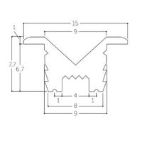 エスコ 9(15)x1800mm 戸車用レール(V型/アルミ製/ブロンズ) EA986RH-102 1セット(10個)（直送品）