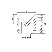 エスコ 9x2000mm 戸車用レール(A型/アルミ製/シルバー) EA986RH-106 1セット(10個)（直送品）
