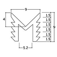 エスコ 9x2000mm 戸車用レール(A型/アルミ製/ブロンズ) EA986RH-107 1セット(10個)（直送品）