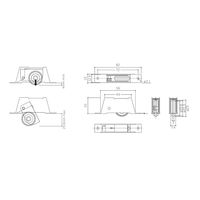 エスコ 25mm 吊戸フレ止めガイド(ポリアセタール車/鋼板枠) EA986RH-110 1セット(10個)（直送品）