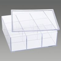 エスコ 240x240x 92mm 小物ケース( 9セル/フタ付/スチロール製) EA508FD-21 1セット(3個)（直送品）