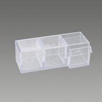 エスコ 240x 96x 83mm 小物ケース(3列1段/スチロール製) EA508FD-31 1セット(5個)（直送品）