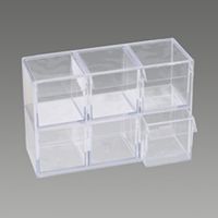 エスコ 240x 96x161mm 小物ケース(3列2段/スチロール製) EA508FD-33 1セット(3個)（直送品）