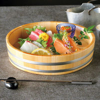 ヤマコー 椹 浅型盛桶(ステンレス・溝切加工付) 8寸 04420 1個（直送品）