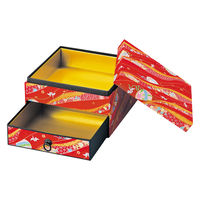 ヤマコー 友禅二段紙小箱(引出付) 赤 28131 1個（直送品）