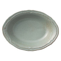 ミヤザキ食器 オーバルプレート 24cm 梨花 磁器 グレー 415993 1個（直送品）
