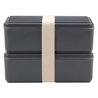 三好製作所 お弁当箱 GEL-COOL square W 2段 1000ml グレー 423639 1個（直送品）