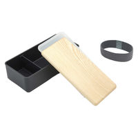 三好製作所 お弁当箱 木蓋のお弁当箱 セン 1段 500ml チャコール 423816 1個（直送品）