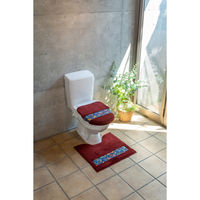 橋爪商店 トイレマット ダーラヘスト 55×60cm ワインレッド 461836 1個（直送品）