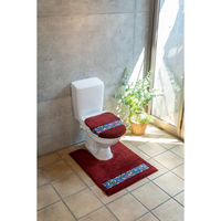 橋爪商店 トイレマット ダーラヘスト 耳長 90×70cm ワインレッド 461839 1個（直送品）