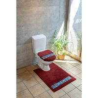 橋爪商店 トイレマット ダーラヘスト 胴長 95×70cm ワインレッド 461842 1個（直送品）