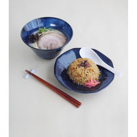 ミヤザキ食器 プレート 19cm チャーハン皿 窯変 中華 磁器 紺 463648 1個（直送品）