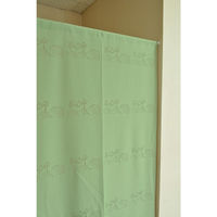 加栄レース のれん ハリネズミ柄 85×90cm 防炎 日本製 グリーン 469331 1個（直送品）