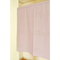 加栄レース のれん ハリネズミ柄 85×90cm 防炎 日本製 ピンク 469334 1個（直送品）