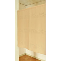 加栄レース のれん ハリネズミ柄 85×90cm 防炎 日本製 ベージュ 469337 1個（直送品）