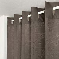 加栄レース アコーディオンカーテン アラベスク柄 フリーカット 150×200cm UVカット ダークブラウン 469359 1個（直送品）