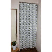 加栄レース アコーディオンカーテン 小花柄 フリーカット 95×190cm グリーン 469384 1個（直送品）