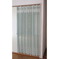 加栄レース アコーディオンカーテン 二段カット 150×173cm グリーン 469386 1個（直送品）