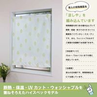 加栄レース レースカーテン 葉っぱ柄 小窓 UVカット ミラーレース 70×120cm 省エネ グリーン 469396 1個（直送品）