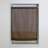 加栄レース レースカーテン 小窓 ランダムストライプ柄 70×120cm ブラウン 469410 1個（直送品）