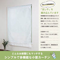 加栄レース レースカーテン 小窓 ストライプ柄 70×90cm UVカット ミラーレース 469415 1個（直送品）