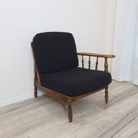 加栄レース ソファカバー 1人掛け用 セパレートタイプ 撥水加工 2枚組 ブラック 469440 1個（直送品）