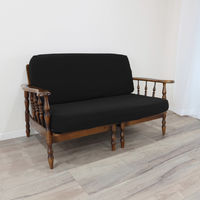 加栄レース ソファカバー 2人掛け用 セパレートタイプ 撥水加工 2枚組 ブラック 469445 1個（直送品）