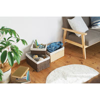 ちどり産業 カゴ 収納ボックス ペーパー バスケット 布付き ダークブラウン 492935 1個（直送品）