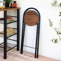 弘益 折りたたみ椅子 ブラック×ブラウン 476380 1個（直送品）