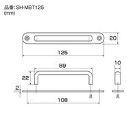清水 ステンレス 座付ミラーハンドル HL 中 SH-MBT125HL 1個（直送品）